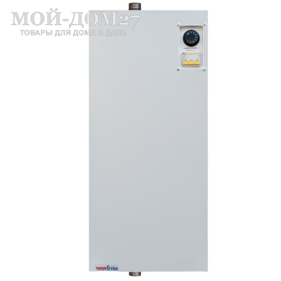 Электрический котел отопления ЭВПн 18 кВт | Мой-Дом27 | <b>Мощность и количество ступеней:</b> 18 кВт (1 ступень)<br>
 <b>Электропитание:</b> 380 В<br>
 <b>Площадь отапливаемого помещения:</b> 180 м2<br>
 <b>Нагревательный элемент:</b> блок ТЭН из нержавеющей стали<br>
 Управление осуществляется посредством автомата выключателя и термостата для регулирования температуры теплоносителя с диапазоном регулирования от 0°С до 85°С<br>
 Рабочее давление: не более 0,15 Мпа (15 метров водяного столба)<br>
 <b>Диаметр подключения и расположение:</b> 32 мм (сверху и снизу)<br>